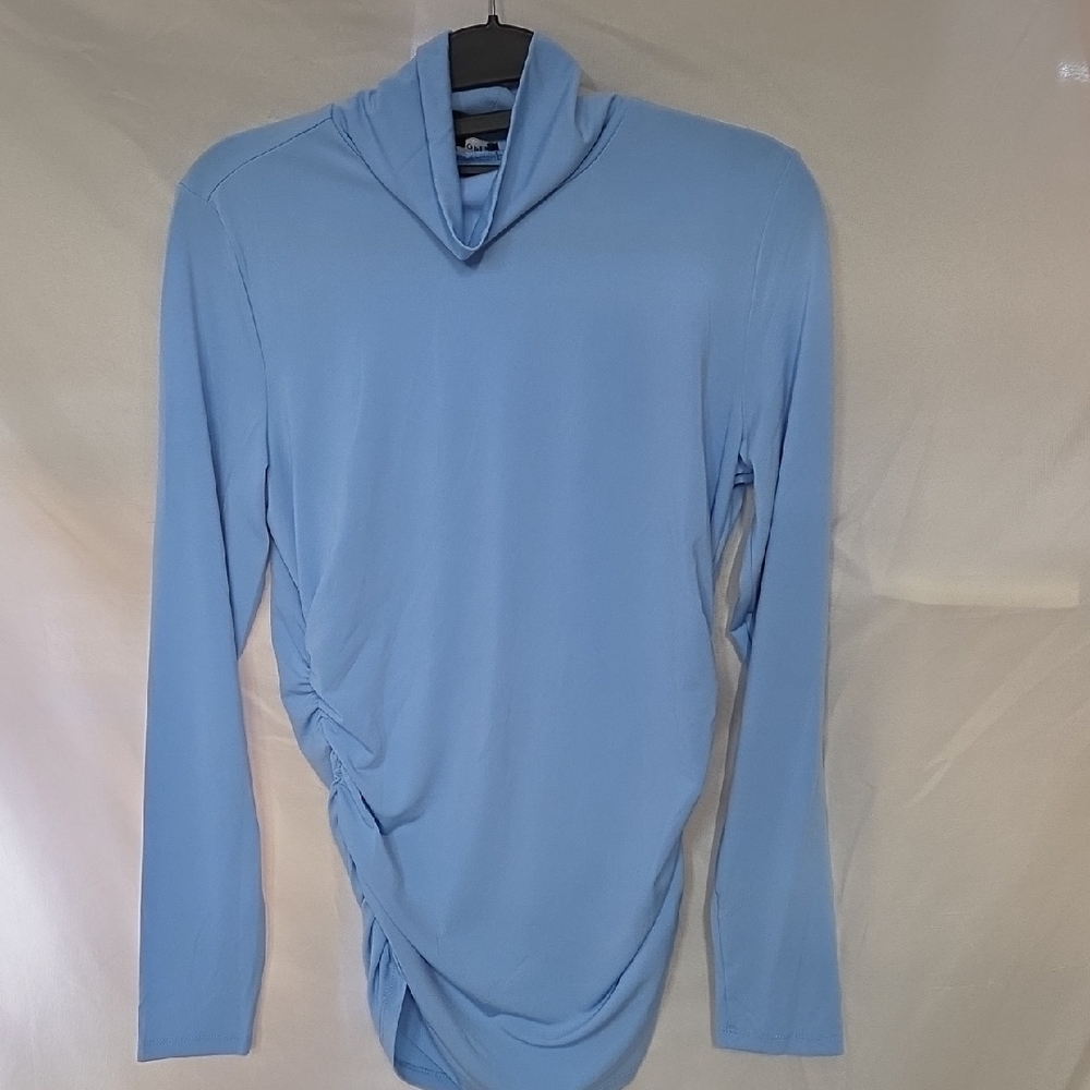 Boston Proper Light Blue Cowl Neck Top Sz Sm